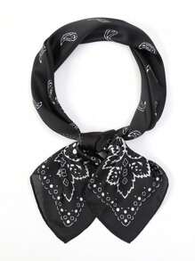 1pc Paisley Printed Bandana Headband Handbag Decoration Silk Square Scarf Suitable For Daily Use Bandana,Hair Band,Head Band Ideal For Dressing Up Your Look