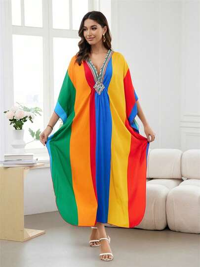Bohemian Printed Robe Homewear Mexican Dress Women's Robe Maternity Homewear Holiday Clothing