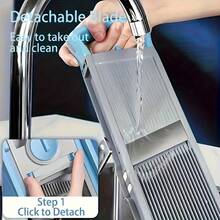 Piorlado Vegetable Slicer, Kitchen Accessaries, Adjustable Vegetable & Fruit Chopper With 4 Modes Dicer, Julienne Kitchen Chopping Artifact - Blue - View 11