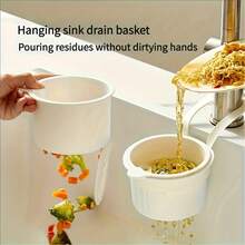 1 قطعة سلة تعليق متعددة الوظائف للحوض - تصميم تخزين بزر الصرف، فلتر قابل للفك، تركيب في ثانية واحدة، مصنوعة من مواد بلاستيكية متينة، تخزين المطبخ والحمام، توفير المساحة، هيكل قوي، مناسب للسكن في الشقق