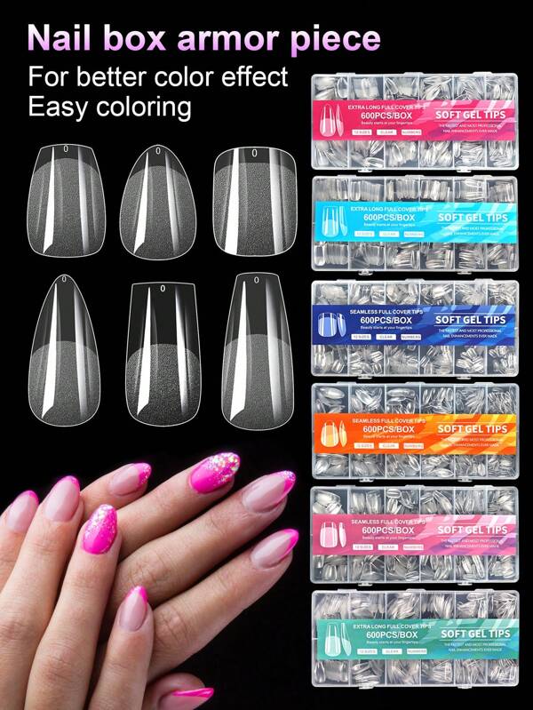 600pcs/Box Nail Art Stickers, Thin Matte Texture Crystal Nail Decals, Painless, European Style Matte Nail Stickers, Essential For Nail Artists