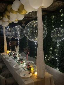 1/5/10 LED Glitter Bubble Balloons, Clear Glow Balloons For Birthday Decorations, Wedding Decorations, Anniversaries, Holiday Celebrations, Proposals, Parties, Graduation Summer Gifts Beach Back To School Supplies Room Decoration