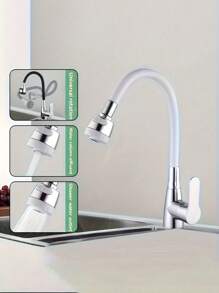 360° Swivel Flexible Kitchen Faucet - Single Handle Hot And Cold Water Mixer Tap, Polished Chrome Surface, Ceramic Valve And Base Mount, Suitable For Modern Kitchen/Bathroom - Multicolor - View 10