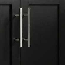 SoBuy Serving Trolley With Door And Drawer Metal Wood Black - Black - View 10