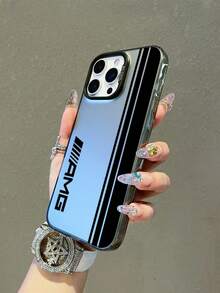 豪华AMG标志印花防摔TPU手机保护壳，黑色条纹设计，带吸震磨砂背壳，耐用全包硬质保护套，兼容和Galaxy手机（17 Pro Max/17/13/16 Pro Max，Galaxy S25/A56 5G/A55 5G/A36/A16），国际版，非国内版 - 彩色 - 查看 2