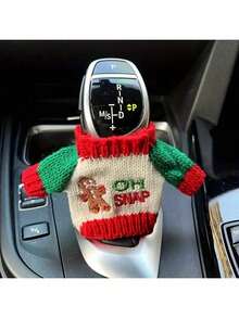 1pc - Christmas Atmosphere Car Shift Knob Cover, Universal Car Shift Dust Cover, Fashionable Mini Knitted Sweater For Car Shift Lever And Shift Knob, Christmas Holiday Decoration,Christmas Gifts