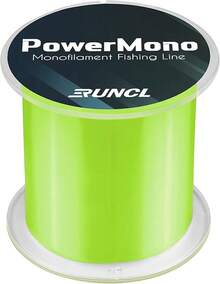 RUNCL PowerMono - Línea de pesca monofilamento 300/500/1000 yardas - Máxima fuerza, amortiguador, suspensión en agua, amigable con nudos, línea de pesca overol de 3 a 35 libras, baja y alta - F - Amarillo - Ver 2