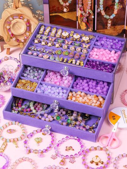 Teen's Diy Beaded Handicraft Intelligent Development, Girls' Creative Bracelets, Necklaces, Jewelry, Jewelry Making Gifts