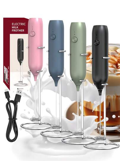 CLITON Rechargeable Handheld Milk Frother | Ideal Kitchen Gift For Coffee Lovers, Perfect Holiday Present, Essential For Daily Home Use | Rich And Long-Lasting Foam, Suitable For Various Drinks (Lattes / Cappuccinos / Hot Chocolate, Etc.), Type-C Fast Charging With Long Battery Life, Lightweight And Compact For Easy Storage