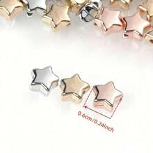 100pcs/Set Golden Color Star CCB Beads, DIY Loose Plastic Beads, Star Shape Spacer Beads For Bracelets, Necklaces, Jewelry Making