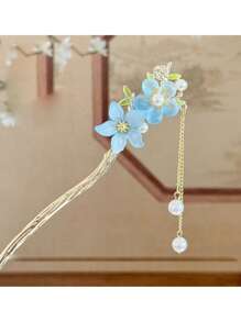 5 件套新中式复古流苏蝴蝶花发夹，优雅汉服发饰，发簪，发梳，发饰礼物，花朵发饰，发夹，发髻延长器，发髻制作器，发髻发片，发型夹，发夹，发夹，冬季配饰，秋季配饰