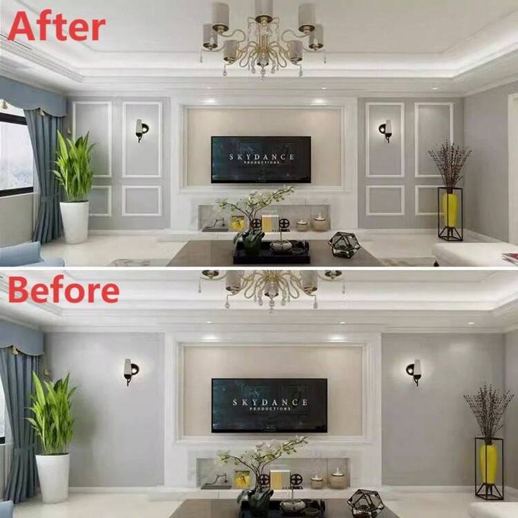 100/300/500厘米柔性PVC装饰条，适用于墙面/地面/橱柜/电视墙，可弯曲可裁剪，无需钻孔，适用于客厅/玄关/全屋装饰，细节优雅，适合欧式/现代风格 - 彩色 - 查看 2