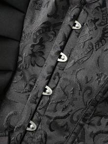 黑色束腰式系带束腰紧身胸衣，时尚，经典百搭，适合外套、派对、约会、购物 - 黑色 - 查看 6