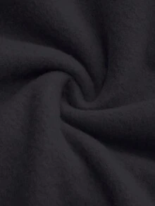 Mädchen Schwarzes Baumwoll Sweatshirt, Drop-Shoulder und niedlichem Aufdruck, locker sitzendes Lässig Sweatshirt, Sweatshirt mit dickem Stoff und Rundhalsausschnitt für Herbst und Winter, bequemes langärmeliges Kindersweater mit zusätzlicher Fütterung.