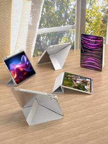 1个Y型折叠亚克力透明保护壳，兼容iPad 5/6/7/8/9/10代/11（A16 2025）/Air4 10.9英寸/Air5 10.9英寸/Air6/Air7/Air11（M2/M3）/Air13/Pro 11英寸/Pro 12.9英寸/iPad Mini 6/7代，智能支架/自动唤醒，灰色