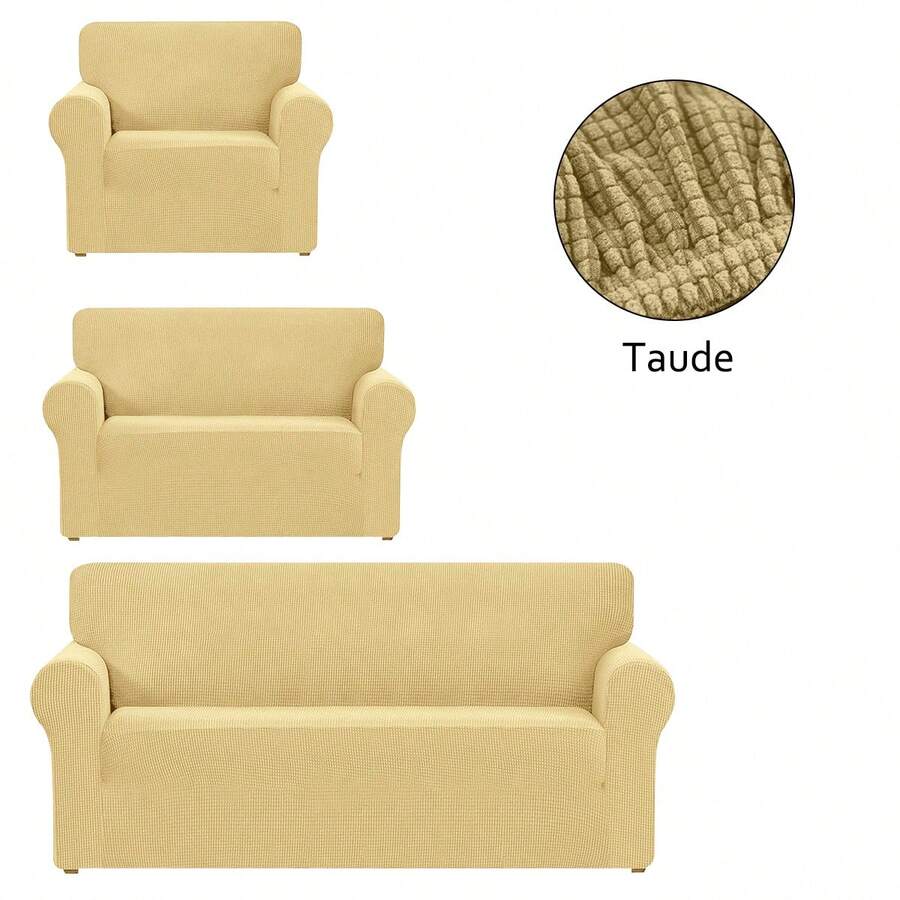 AMOROSA Juego De 3 Fundas Elásticas Para Sofá (1 Plaza, 2 Plazas, 3 Plazas) Cubre Sillones Para Sala Cobertura Completa Antideslizante Lavable Cómoda Y Ajustable Para Salas Para Casa