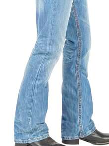 Men's Retro Flare Jeans, Embroidered, Fashion, Casual - Light Wash - View 4