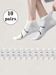 1/3/6/10 双男士运动袜，舒适透气夏季薄款踝袜，适合户外运动、跑步、健身、压缩袜、秋季