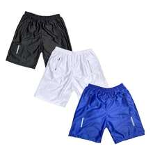 Kit 3 Shorts Bermuda Dry Fit Esportiva Treino Com Ziper no Bolso SEM REFLETIVO - SHORT PRETO/BRANCO/ROYAL - Visão 1