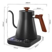 Electric Kettles, Gooseneck Electric Kettle, ±1℉ Temperature Control, Stainless Steel Inner, Quick Heating, For Pour Over Coffee, Brew Tea, Boil Hot Water, 0.9L, Black - Xem 4