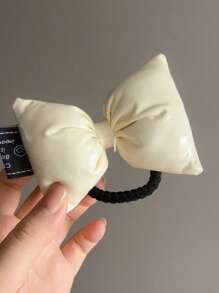 1 件女士多色蝴蝶结 PU 皮革发带，时尚日常佩戴可爱，Y2k 情人节情人节马尾辫夹发圈橡皮筋发绳弹性发带，发球，头饰 - 彩色 - 查看 5