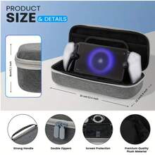 1 pezzo Custodia per console di gioco PSP grigia, con vassoio protettivo interno integrato, borsa portatile per console PSP portatile, caricabatterie, power bank, caricatore per telefono, accessori per fotocamera digitale