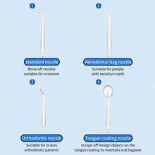 Idropulsore elettrico, irrigatore orale portatile senza fili, con 4 ugelli e 3 modalità, filo interdentale elettrico per la cura orale domestica, perfetto per viaggi, trasferte di lavoro, festival, opzioni regalo