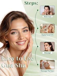 2pcs Green ABS Resin Gua Sha Massage Board | Facial & Body Meridian Scraping Massage Tool, Beauty Lifting - Multicolor - View 4