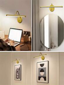 1 Đèn tường LED hiện đại có điều khiển từ xa - Đèn nghệ thuật có thể điều chỉnh độ sáng, 3 nhiệt độ màu, hẹn giờ, bao gồm cáp USB, hoàn thiện bằng kim loại, lắp âm tường để trưng bày, đèn LED cho phòng ngủ, đèn chiếu sáng trần nhà (1800mAh) - Ba màu ánh sáng - Xem 10