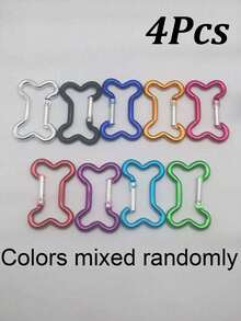 4pcs Aluminum Snap Hook Carabiner Bone Shaped Ring Key Chain Clip Keychain Hiking Camp Outdoor Hooks,Colorful Outdoor Keychain,Bone -Shaped Aluminum Carabiners, Heavy Duty Spring Hook Keychain Clips, Lightweight & Mixed Colors, Ideal For Camping, Fishing, Pet Leashes, And Securing Indoor/Outdoor Gear, Camping Accessories