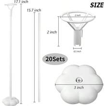 10/20 Sets Balloon Stick Stand, Holder With Base For Table Desktop Centerpiece, Birthday , Wedding, Halloween, Christmas, New Year And All Party Decoration (15.7 Inch White)