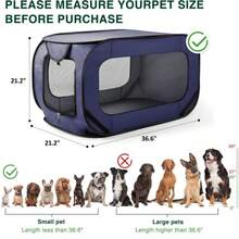 1 pieza Jaula para mascotas, Tienda para perros y gatos, Corral portátil y plegable de 36 pulgadas para mascotas, adecuado para asiento de coche de perro y gato, salidas al aire libre, viajes - Multicolor - Ver 2