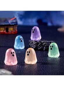 Creative Glow-In-The-Dark Mini Ghost DIY Kit: Miniature Halloween Decor, Desktop Ornament, Perfect For Festivals, Birthdays, And Halloween Gifts - Multicolor - View 5