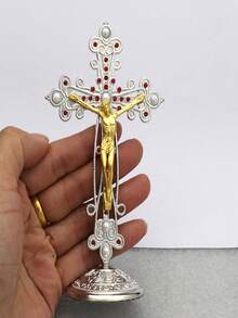 1 bức tượng Chúa Jesus vác thánh giá RORPOIR, Tượng Chúa Jesus bị đóng đinh, Tượng Công giáo trang trí nhà theo đạo Thiên chúa - Nhiều màu B - Xem 5