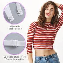 2pcs Womens Elastic Belt, Adjustable Tucky Belt To Crop Tops, Shirt Tuck Band Women Womens Stretch Belt To Change Style Of Your Tops(Black, White) - 1 - 查看 2