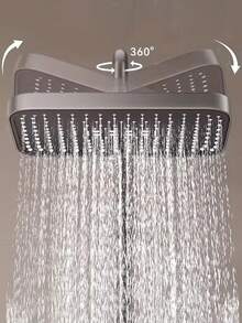 High Pressure Square Wall-Mounted Rain Shower Head, 360° Rotating High Flow Rate Water-Saving Overhead Shower, Modern Black Plastic Design, Uniform Full Body Coverage, Easy Installation Bathroom Upgrade, Ideal For Home, Hotel And RV Bathrooms, Perfect Accessory For Modern Bathrooms And Home Plumbing, Upgrade Your Shower Experience, Ideal Gift And Bathroom Renovation Choice - Multicolor - View 7