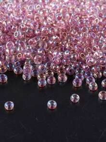 GO2CJBEADS 10克多色2毫米银线圆形洛可可玻璃种子珠，可DIY手链