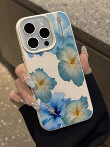 WeiMi 1 buah Casing Ponsel Kulit Lembut Anti Air Anti Jatuh Anti Selip Motif Bunga Hawaii Biru yang Lucu, Kompatibel dengan Apple dan Ponsel Lainnya - MultiWarna - View 5