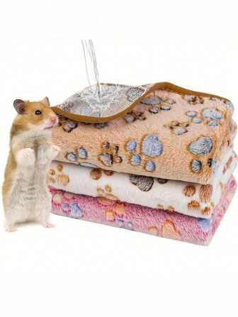 3 件防水小型宠物毯，可洗豚鼠羊毛笼衬，高吸水性柔软垫子，适用于仓鼠笼，仓鼠用品，膝毯，猫用品，狗用品，宠物用品