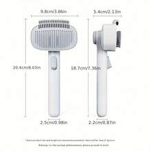 1 Stück drehbarer, einstellbarer Haustier-Bürste, Dual-Funktion zum Entwirren & Enthaaren, Ein-Klick-Haarentfernung, Edelstahlklingen mit abgerundeter Spitze, hautfreundlich, praktisches Pflege-Werkzeug für Haustiere, geeignet für alle Haustierrassen, Katzen & Hunde