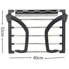 Tendedero plegable montado en la pared hecho de acero inoxidable, adecuado para balcones, color negro, 40*32cm - negro - Ver 4