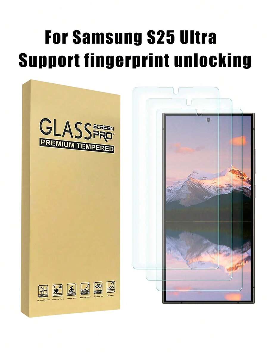 3 片全覆盖钢化玻璃屏幕保护膜支持指纹解锁兼容三星 Galaxy S25 Ultra S24 Ultra Plus 5G 2024 保护玻璃适用于 Galaxy S25Ultra S25+ S 25 S24Ultra S24+ S 24 Plus A15 A55 A35 A25 S23FE S20FE S21FE A14 A34 A54 A13 A23 A33 A53 A12 A52 A72 A51 A71 A24 A22(4G) 生日、家人、朋友的礼物手机屏幕保护膜,手机配件屏幕保护必需品,适用于日常防护、办公室、家庭手机屏幕保护膜防水防震防摔防摔防刮防指纹 - 無色 - 查看 1
