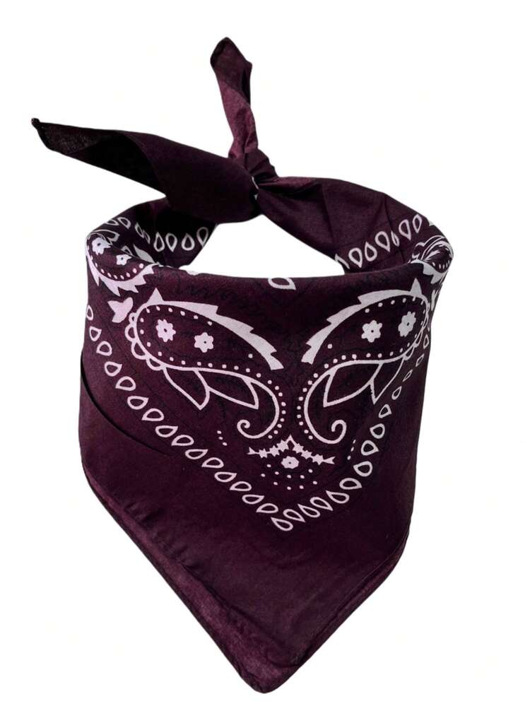 Printed Polyester Bandana Scarf Various Colors 1 Unit - Dark Brown - View 3