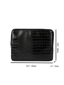 1 件鳄鱼皮风格笔记本电脑内胆包，适合 10/11 英寸 iPad、13/14 英寸、15/15.6 英寸笔记本电脑秋季大学必备笔记本电脑包女士 Mac Book 保护套返校