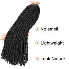 1/6 Packs Butterfly Faux Locs Crochet Hair 10-24 Inch Pre-Looped Distressed Locs Soft Locs Crochet Hair For Crochet Braids Hair - Black - View 5