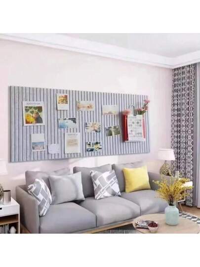1pc 40*60cm Vertical Grooved Felt Board, Nordic Creative Message Photo Background Wand Work Display Wallpaper Paper Stickers Room Kitchen Bedroom Living view 2