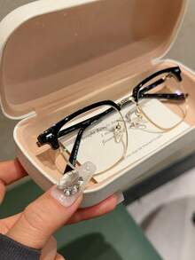 Blue Light Glasses For Woman Men Safety Glasses Blue Light Blocking Glasses  Protection Computer Gaming Glasses    Women Cute Light Weight Red Frame Oversized Non Prescription Small Face Square   Reduce Eye Fatigue On Computers, TVs, Phones, And Games, Suitable For Computer Lense Screen Protector Plain Glasses   Clear Lens Glasses - 金色 - 查看 13