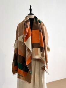 1 chiếc khăn choàng cổ ấm áp bằng vải cashmere giả jacquard họa tiết mèo tối giản, thích hợp cho phòng có máy lạnh, khăn choàng cổ đa năng thời trang cho mùa thu/đông dành cho nữ, khăn choàng mùa đông cho trang phục - Nhiều màu - Xem 17