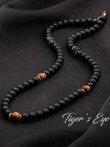 Collar de cristal natural con piedra de lava, collar para hombres, collar de piedras preciosas personalizado, regalos para él, regalos para ella