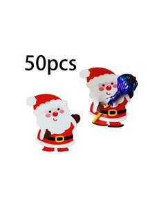 50/100 pezzi Carta per lecca-lecca con Babbo Natale e pupazzo di neve che salutano, decorazione per caramelle e regali di Natale, decorazioni fai-da-te, decorazioni per feste di Natale, forniture per feste di Natale, decorazioni natalizie, pigiami natalizi, regali di Natale, decorazioni natalizie